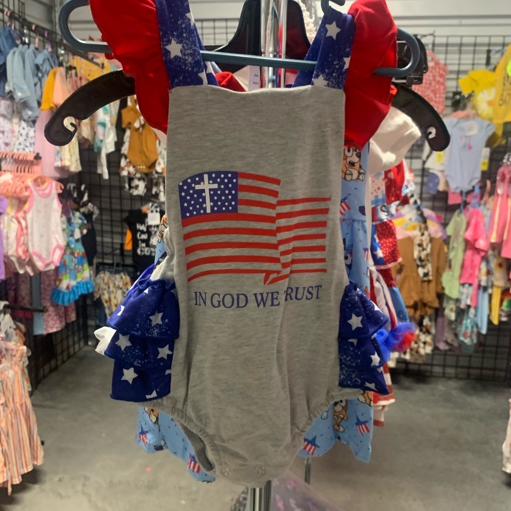 Patriotic Kids Bodysuit with Ruffle Sleeves